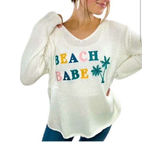 Simply Southern Beach Babe Sweater Size S/M Lightweight Knit Travel Slouchy - Picture 1 of 10